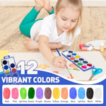 12 Pack Watercolor Paint Set Bulk for Kids, 12 Color Washable Water Colors