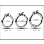 Stainless Steel Hollow Chastity Cage Flat Chastity Cage With Stainless Steel Long Conduit Male Chastity Cage Male Penis Cage Restraint Cage Male Sex Toy Chastity Lock Male Chastity Device 40Mm
