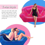 Inflatable Deck Chair With Air Pump, Pvc Lounger Sofa For Indoor Living Room Bedroom, Outdoor Travel Camping Picnic Beach (Red)