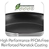 Professional 10-Inch Non Stick Frying Pan, Heavy-Gauge Aluminum Skillet with Reinforced Nonstick Coating, Red Handle, Dishwasher and Oven Safe