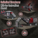 Shadowbots Magnetic Tiles 58 Pcs | Transform Robot Villain Building Set With Sword & Shield | Stem Toys For Kids Age 3 4 5 6 7 8