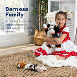Dog Stuffed Animals - Bernese Mommy With 4 Puppies In Her Tummy - Huggable And Fluffy Dog Plushies For Imaginative Play - Plush Toys Suitable For Kids 3 Years Old And Above - 5" X 10" X 8"