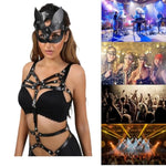 Bondage Restraints Bdsm Kit With Cute Rabbit Mask Sex Toys?Bondage Harness? Bondage Gear & Accessories Pu Leather Sex Straps Harness Set