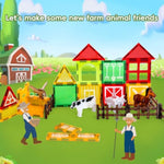 Magnetic Tiles Farm,Animal Magnet Toys For Toddlers-Kids Magnetic Building Blocks Stem Toys For Ages 3-8,Constrution Sets Educational-Coolest Xmas Birthday Gifts For Boys And Girls.