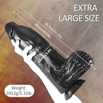 3.4'' Diameter Huge Thick Dildo With Small Glans,13.27'' Realistic Big Black Anal Dildo With Strong Suction Cup For Hands-Free G-Spot Giant Dildos Penis Adult Sex Toy For Women Men Advanced Players