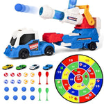 2-In-1 Truck Toy & Sticky Dart Board Set - Slide, Soft Dart Launch, Mini Car Launch, 29In Target, 28-Piece Kit For Boys & Girls Ages 3+, Indoor-Outdoor Play Set