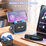 Mini Karaoke Machine Toys Gifts,Kids Portable Mp3 Player With 2 Wireless Microphone And Led,Christmas Birthday Gifts For Girls Boys 3 4 5 6 7 8+ Year Old (Blue)