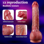 Thrusting Dildo Vibrator Sex Toys-9'' Realistic Dildo With 7 Vibrating,7 Thrusting Mode & Heating Licking Mode For Clit G-Spot Stimulation,Suction Cup Dildos Adult Sex Toys For Women Couple