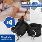 Bondage Restraint Kit 8 Pcs Adjustable Bed Restraints Leather Bondage Sets Adult Sex Toys With Fetish Handcuffs & Ankle Cuff Blindfold & Tickler For Women And Couples