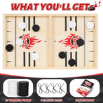 Large Fast Classic Slingshot Puck Game, Wooden Air Hockey Board Games For Family Night, Table Games For Adults And Kids, 2 Player Game For Ages 6 And Up, Test Your Speed And Accuracy