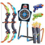 2 Bow And Arrow Sets With Led Light-Up,2 Foam Dart Guns For Kids 5 6 7 8 9 10+ Years Old, Archery Set With Standing Target For Boys & Girl, Ideal Gift