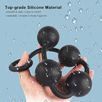 1PC Big Silicone Anal Plug Anal Beads Unisex Butt Plug Expander Toys with 4 Balls (L)