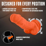 Neo Elite Platinum Cured Purio Adult Sex Toy - 7.5 Inch Sensa Feel Ultra Soft Dual Density Dildo Ultrasilk Smooth - Suction Cup For Hands Free Play, Women Men Couples - Neon Orange