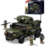Sluban Military Vehicle Set Building Toy Army Car, Military Off-Road Vehicle Model, with 4 Soldier Minifigures, Gifts for Boys Aged 6-12 Kids Girls (m8002) 1