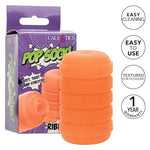 Pop Sock! Ribbed Male Masturbator for Men with Reversible Textured Stroker and Easy Cleaning Open End Orange - SE-0936-25-3