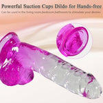 Realistic Dildo, 8.6 Inch Clear-Pink Gradient Dildo With Strong Suction Cup For Hands-Free, Soft G-Spot Dildos Adult Sex Toys For Vagina Anal Stimulation