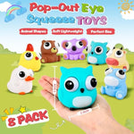 8 Pack Animal Squishy Fidget Toys, Cute Squishies Toys for Kids Adults, Pop Out Eyes Toy, Popping Eye Stress Relief Toy, Easter Basket Stuffers, Party Favors, Goodie Bag Stuffers and Classroom Prizes