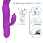 Vibrating Dildo Rabbit Vibrator G Spot Vibrator Waterproof Rechargeable Realistic Silicone Dildo Vibrators With 8 Finger Shaped Vibration 8 Strong Vibrations Couples Sex Toys