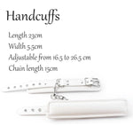 Padded Leather White Kit Adjustable Collar Handcuffs Ankle Cuffs Restraints Bdsm (Hand)