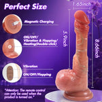8.5'' Vibrating Realistic Dildos Sex Toys - Silicone Anal Dildo With 9 Flapping & 9 Vibrating & Heating, Strong Suction Cup G Spot Vibrator Dildo For Vagina Anal Stimulation, Adult Toys For Women Men