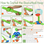 Toddler Basketball Hoop For Kids, 2 In 1 Adjustable Baby Sports Toys, With Light And Music, Indoor Infant Interactive Learning Toy, Christmas Birthday Gifts For 1 2 Year Old Boys Girls