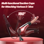 Sex Machine Thrusting Dildo Vibrator - 9 Thrusting 9 Vibrating And Heating Function, Remote Control Machines With Suction Cup And 6 Attachments, Adult Sex Toys For Women Or Couples Pleasure