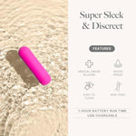 Bullet Hum Vibrator For Women | Mini Vibrator Sex Toys | Clitoris Vibrator | Personal Massager | Waterproof Vibrator | Women Adult Toys | Gifts For Women | Bullet - Hot Pink