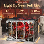 DIY Book Nook Miniature House Kit for Adults, Ember Castle Bookshelf Decor