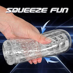 Manual Sucking Extrusion Male Masturbators, Portable Transparent Pocket Pussy Stroker With Vagina Textured Blowjob Machine Sex Toys Penis Tpe Masturbation Sleeve For Men