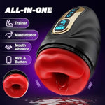 Male Masturbator Sex Toys For Men - Penis Trainer Male Vibrator 2In1 App Control, Mouth-Wrapped Penis Vibrator Adult Toys With Heating Rod, Lcd, Pocket Pussy Stroker Adult Sex Toys & Games