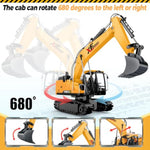 Remote Control Excavator, 13 Channel Rc Excavator Toy For Boys 3-5 4-7 8-12 Year Old, 2.4Ghz Rc Construction Vehicles With Metal Shovel & Light & Sound, Kids Christmas Birthday Gifts