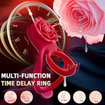Vibrating Penis Ring Adult Male Sex Toys, Silicone Rose Penis Ring, Male Endurance Training & Female Clitoral Stimulation, 7 Patterns Adult Sex Stimulation Cock Ring Vibrator, Couple'S Play Vibrator