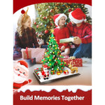 Christmas Tree Building Blocks, Christmas Decorations Set With Santa Claus & Reindeer, Creative Tabletop Decor Xmas Gifts Toys For Kids Adults Teen Boys & Girls