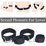 Sex Bondage Wrist & Thigh Cuffs Bdsm Bondage Restraints Set, Adult Sex Toys For Women With Adjustable Leg Straps Handcuffs For Bedroom Couple Beginner Sm Game Play, Bed Sex Restraints Cuffs For Fetish