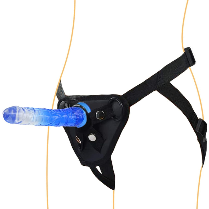 Strap-On Dildos Sex Toys With 7.87 Inches Jelly Penis Wearable Adjustable Realistic Dildo With Strong Suction Cup Transparent Jelly Anal Dildo Butt Plug For Lesbians Women Couples Fetish Anal Plug