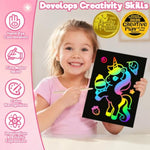 100PCS Rainbow Scratch Paper Art Supplies for Kids Arts and Crafts