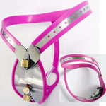 Chastity Belt Black Male Penis Cage Pink Stainless Steel Heart Shape Lockable Adjustable Bdsm Slave Bondage Restraints Kits (Pink, 60-90Cm)