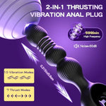 Thrusting Vibrating Anal Plug, Anal Beads With 10 Vibrations&7 Thrust Prostate Massager Adults Toys, Male Sex Toys Vibrating Butt Plug, Anal Toys Bullet G-Spot Vibrator For Men Women Couples