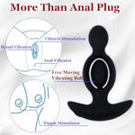 Anal Vibrators Vibrating Anal Beads With Dual Motors 10-Mode Stimulation Anal Sex Toy Butt Plug For Unisex Clitoris/Prostate Stimulator/Massage Anal Sex Toy (Dual Motors)