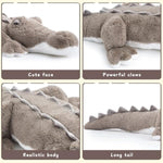 46 Inch Giant Alligator Stuffed Animal, Soft Large Alligator Plush Pillow Toy, Big Stuffed Crocodile Gifts For Kids Boys Girls