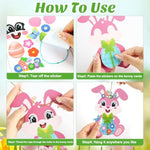 Easter Bunny Craft Kit for Kids, DIY Bunny Cards, Egg Stickers & Holiday Activity Set