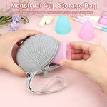 Menstrual Cups Case Storage Bag Travel Period Cup Carrying Pouch Washable Leak-proof Silicone Bag for Menstrual Cup, Tampons, Keys and Other Small Items (Grey)