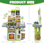 Kids Play Kitchen Set, Toddler Kitchen Playset With Sound & Light, Cooking Stove With Steam, Play Sink, Play Food Toy And Kitchen Accessories, Kitchen Toy For Kids Girls Boys (31.5 * 22 * 8.6In)
