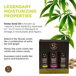 Hemp Seed Massage and Body Oil Gift Set, 2 oz, Naked in the Woods, Skinny Dip & Guavalava Scents