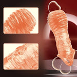 Penis Sleeve Extender Cock Ring Penis Enlarger With Open Threaded Top For Erection Enhancing Reusable Delay Ejaculation Adult Sex Toys For Men And Couples (Flesh)