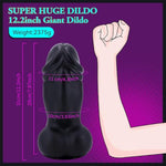 Giant Dildo, 4.3Inch Super Thick Huge Black Cock Fake Penis Monster Dildo With Suction Cup Anal Sex Toys For Men And Women