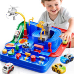 Car Race Track For Kids Ages 4-8, Kids Car Toys For 3 Year Old Boys, Race Track For Toddlers 1-3, City With 3 Small Cars And Helicopter, Educational Birthday Gifts