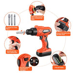 Kids Tool Set – Zealous 48 Pcs Toddler Tool Set With Tool Box & Electronic Toy Drill, Pretend Play Kids Toys, Toy Construction Tools For Kids Ages 3,4,5,6,7,8 Years Old (A-Orange)