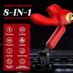 Portable Sex Machine Thrusting Automatic Sucking Rabbit G-Spot Vibrator For Women Pleasure Auto Clitoral Sex Toy Heating Wireless Vibrating Hands-Free Suction Cup Riding Dildo Leten Female Masturbator