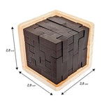 Original 3D Wooden Brain Teaser Puzzle - Stocking Stuffer 3D Puzzle For Kids 8+ & Adults, Desk Toy Delight, Challenging Game & Wooden Puzzle For Adult Brain Boost (Brown)